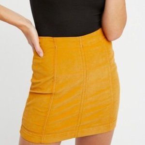 Free People Modern Femme Corduroy Gold Skirt